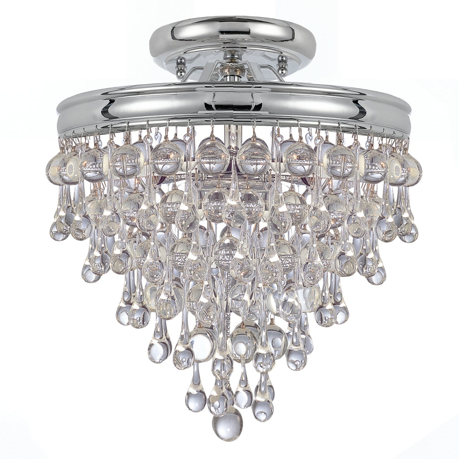 Crystorama - 130-CH_CEILING - Three Light Semi Flush Mount - Calypso - Polished Chrome