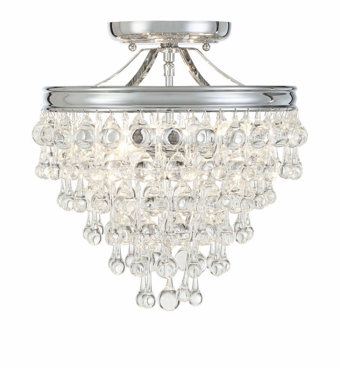 Crystorama - 130-CH_CEILING - Three Light Semi Flush Mount - Calypso - Polished Chrome