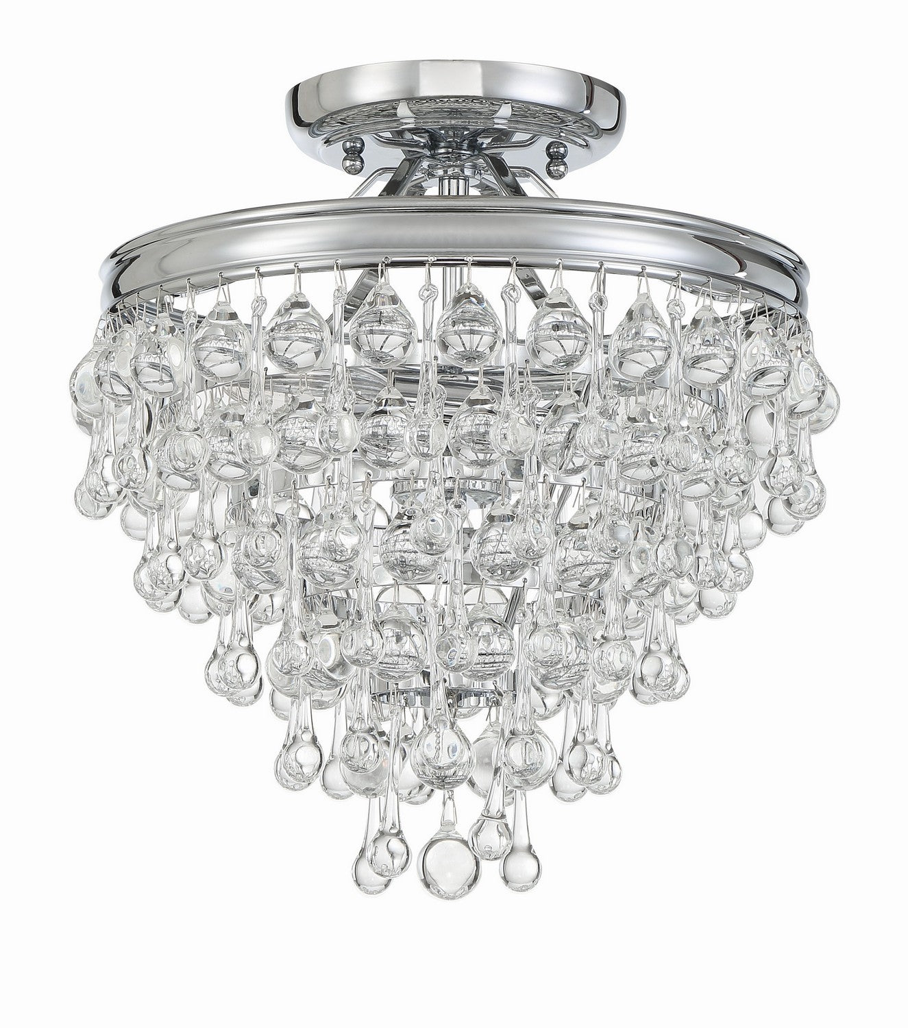 Crystorama - 130-CH_CEILING - Three Light Semi Flush Mount - Calypso - Polished Chrome