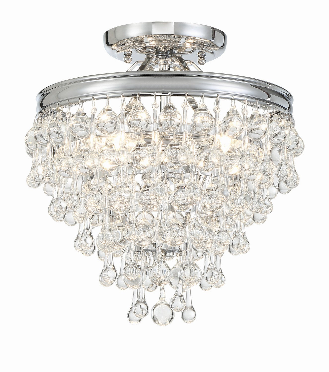 Crystorama - 130-CH_CEILING - Three Light Semi Flush Mount - Calypso - Polished Chrome