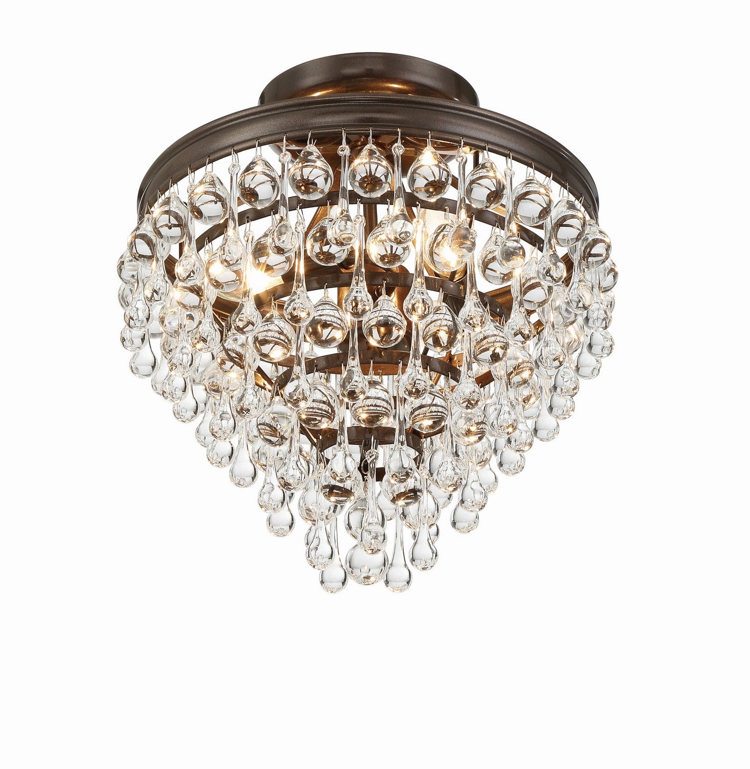 Crystorama - 130-VZ_CEILING - Three Light Semi Flush Mount - Calypso - Vibrant Bronze