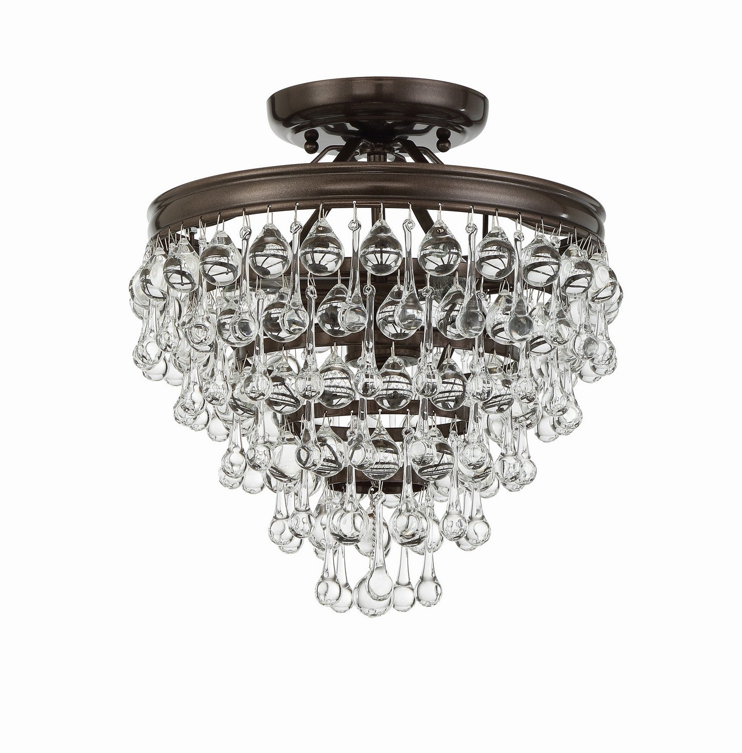 Crystorama - 130-VZ_CEILING - Three Light Semi Flush Mount - Calypso - Vibrant Bronze