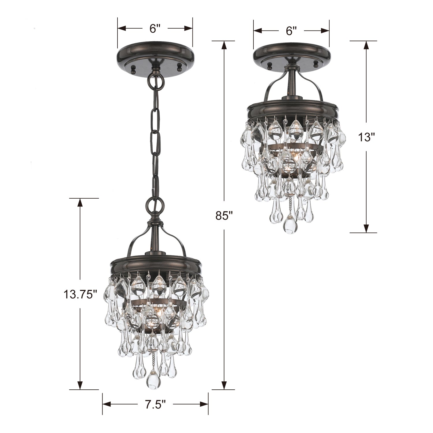 Crystorama - 131-VZ_CEILING - One Light Semi Flush Mount - Calypso - Vibrant Bronze