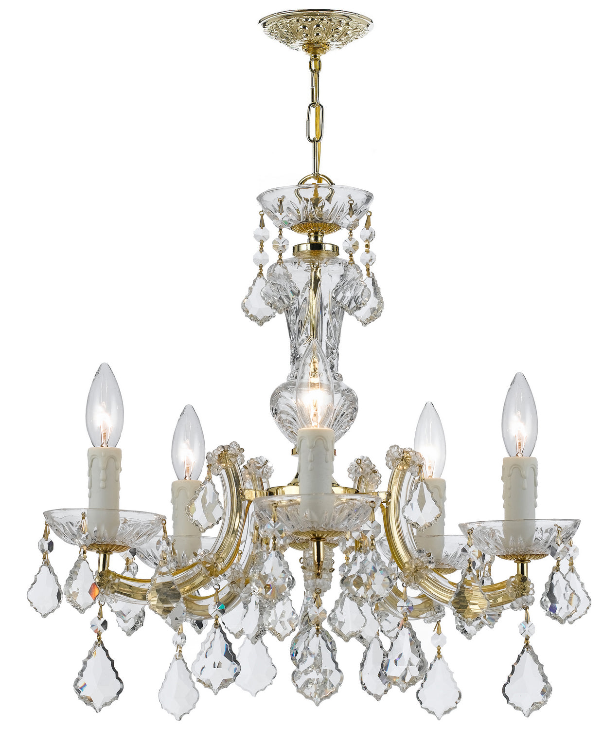 Crystorama - 4376-GD-CL-SAQ - Five Light Mini Chandelier - Maria Theresa - Gold