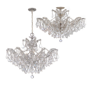 Crystorama - 4439-CH-CL-MWP_CEILING - Six Light Semi Flush Mount - Maria Theresa - Polished Chrome