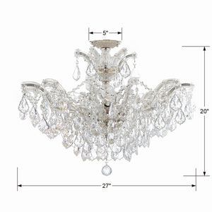 Crystorama - 4439-CH-CL-MWP_CEILING - Six Light Semi Flush Mount - Maria Theresa - Polished Chrome