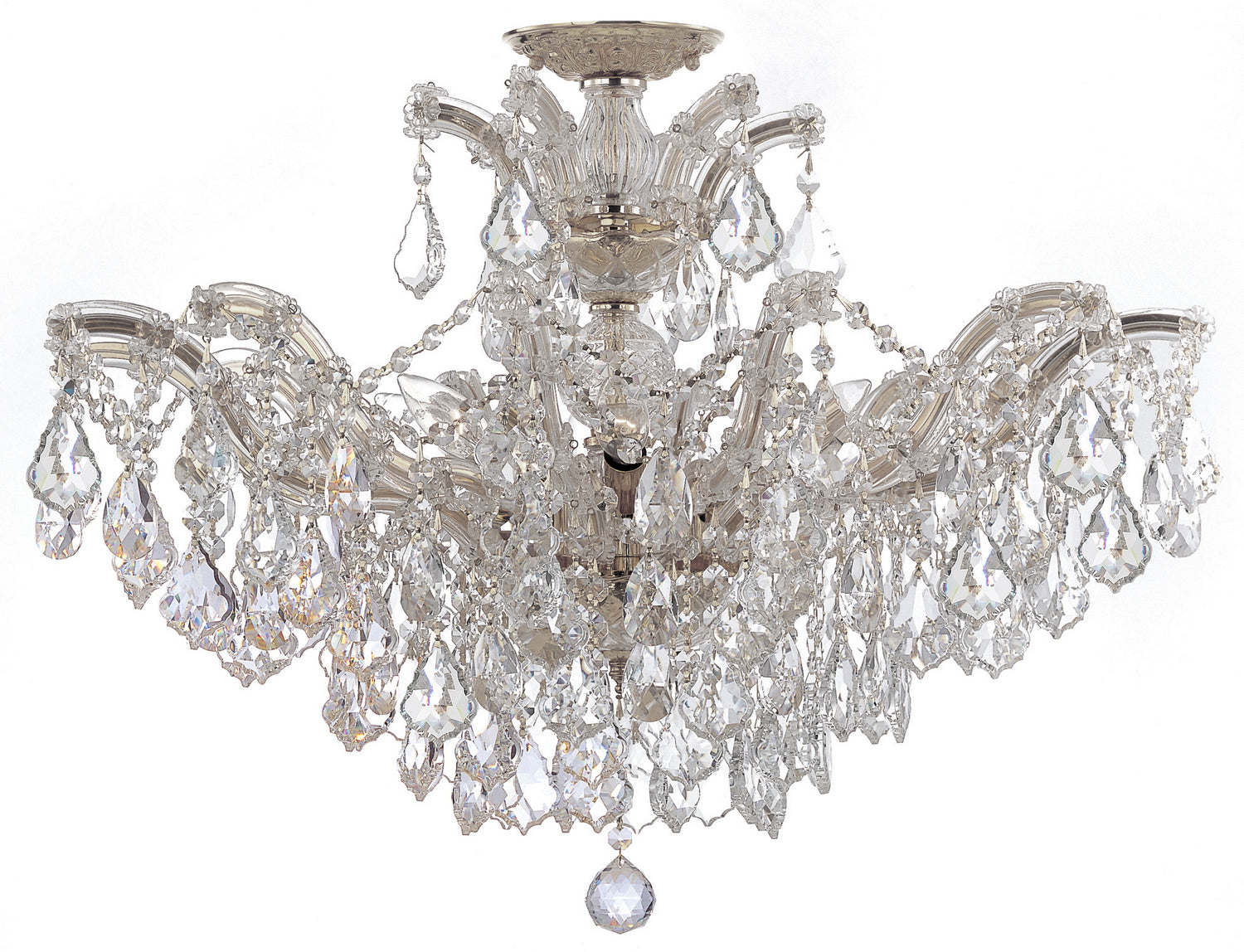 Crystorama - 4439-CH-CL-MWP_CEILING - Six Light Semi Flush Mount - Maria Theresa - Polished Chrome