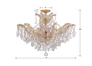 Crystorama - 4439-GD-CL-MWP_CEILING - Six Light Semi Flush Mount - Maria Theresa - Gold