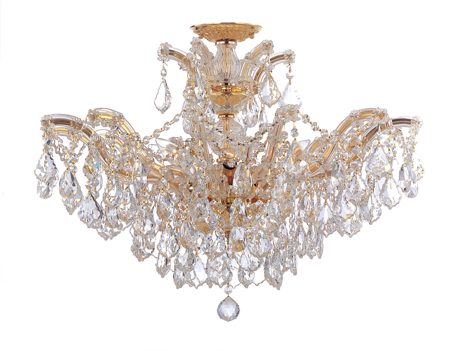 Crystorama - 4439-GD-CL-S_CEILING - Six Light Semi Flush Mount - Maria Theresa - Gold