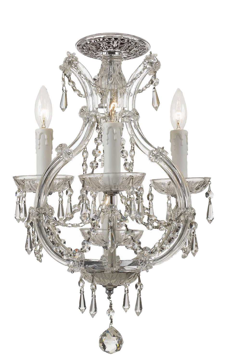 Crystorama - 4473-CH-CL-MWP_CEILING - Four Light Semi Flush Mount - Maria Theresa - Polished Chrome