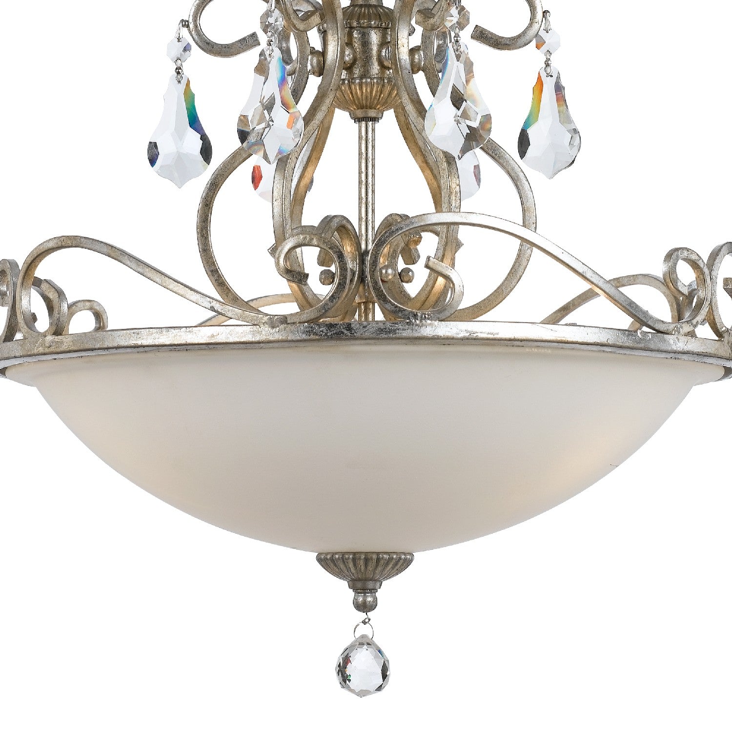 Crystorama - 5010-OS-CL-MWP - Three Light Semi Flush Mount - Ashton - Olde Silver