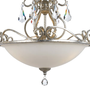 Crystorama - 5010-OS-CL-MWP - Three Light Semi Flush Mount - Ashton - Olde Silver