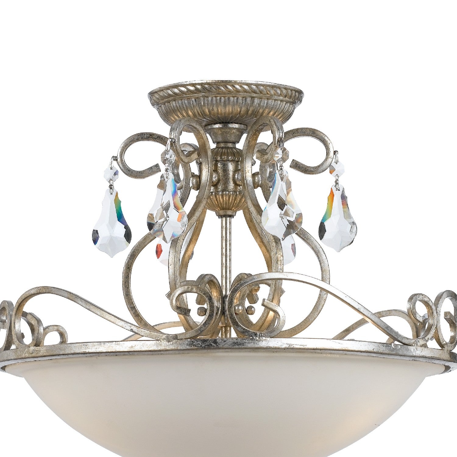 Crystorama - 5010-OS-CL-MWP - Three Light Semi Flush Mount - Ashton - Olde Silver