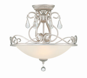 Crystorama - 5010-OS-CL-MWP - Three Light Semi Flush Mount - Ashton - Olde Silver