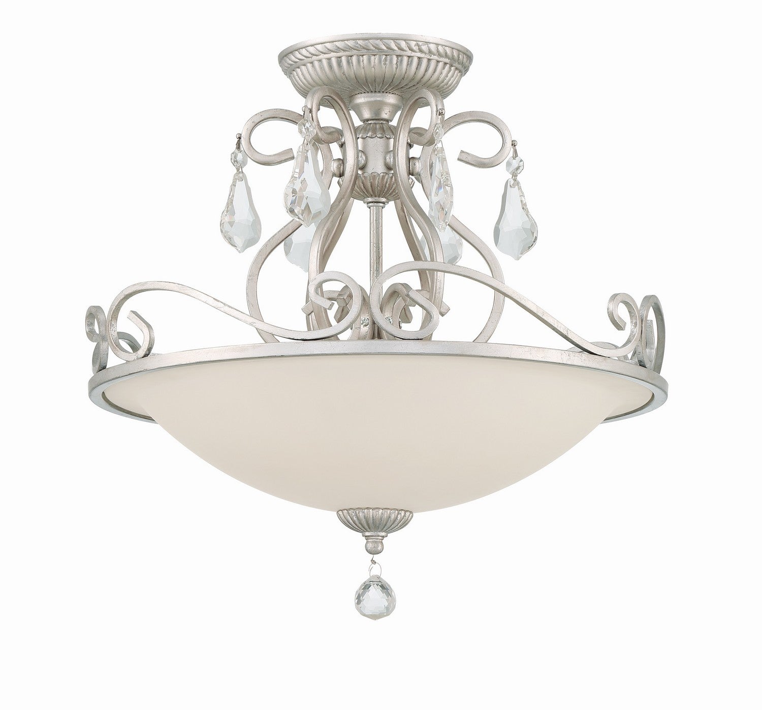 Crystorama - 5010-OS-CL-MWP - Three Light Semi Flush Mount - Ashton - Olde Silver