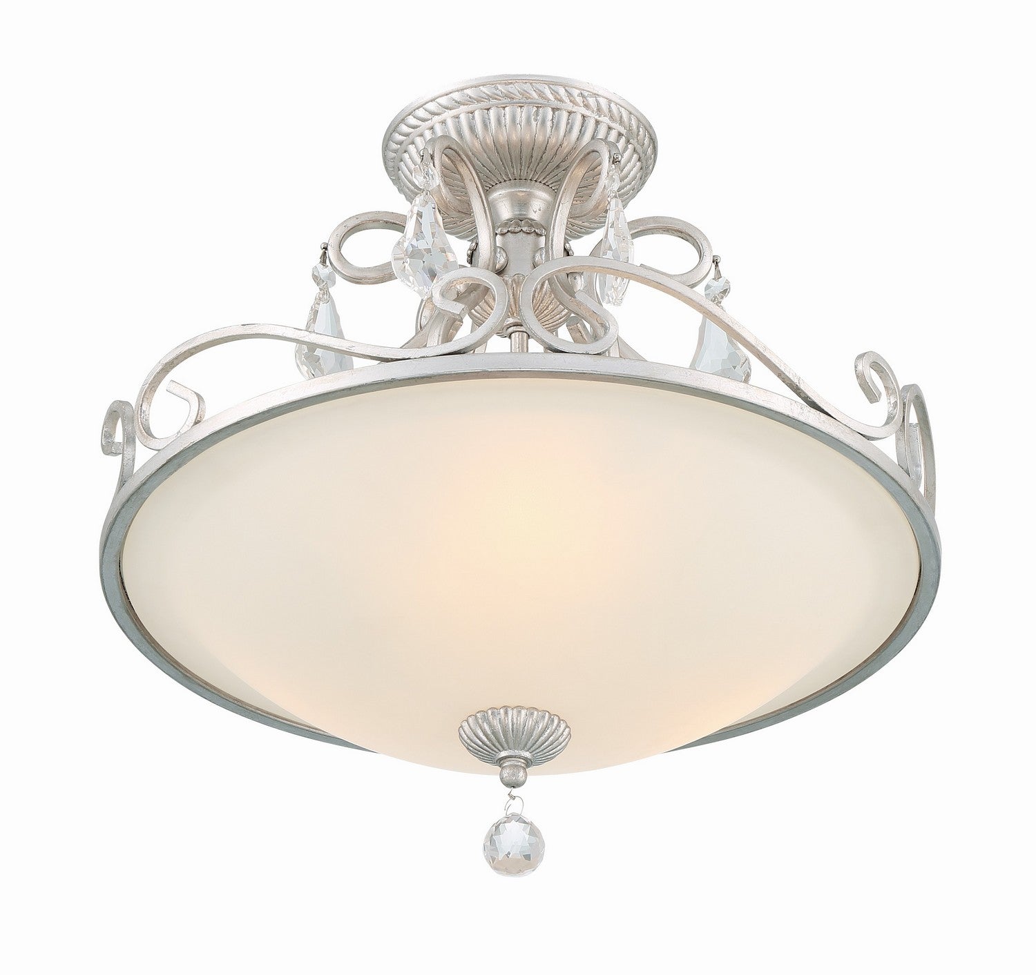 Crystorama - 5010-OS-CL-MWP - Three Light Semi Flush Mount - Ashton - Olde Silver