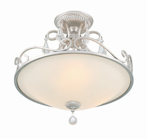 Crystorama - 5010-OS-CL-MWP - Three Light Semi Flush Mount - Ashton - Olde Silver