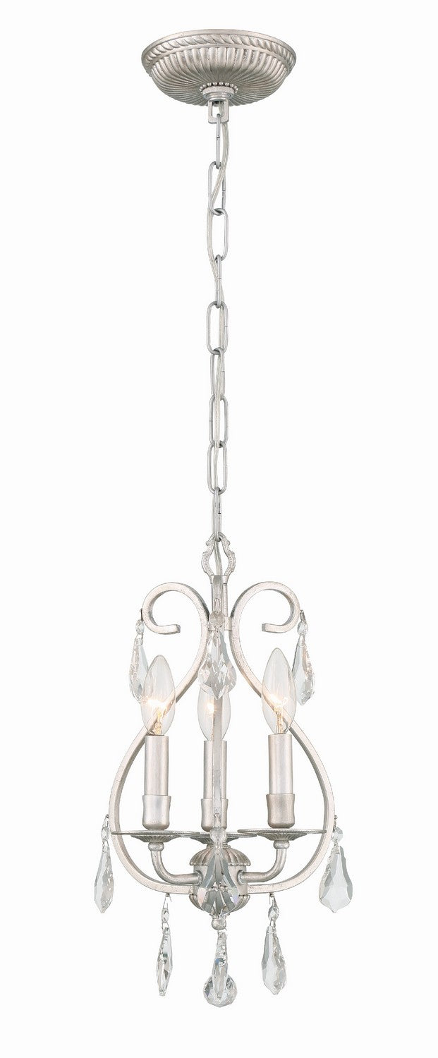 Crystorama - 5013-OS-CL-MWP - Three Light Mini Chandelier - Ashton - Olde Silver