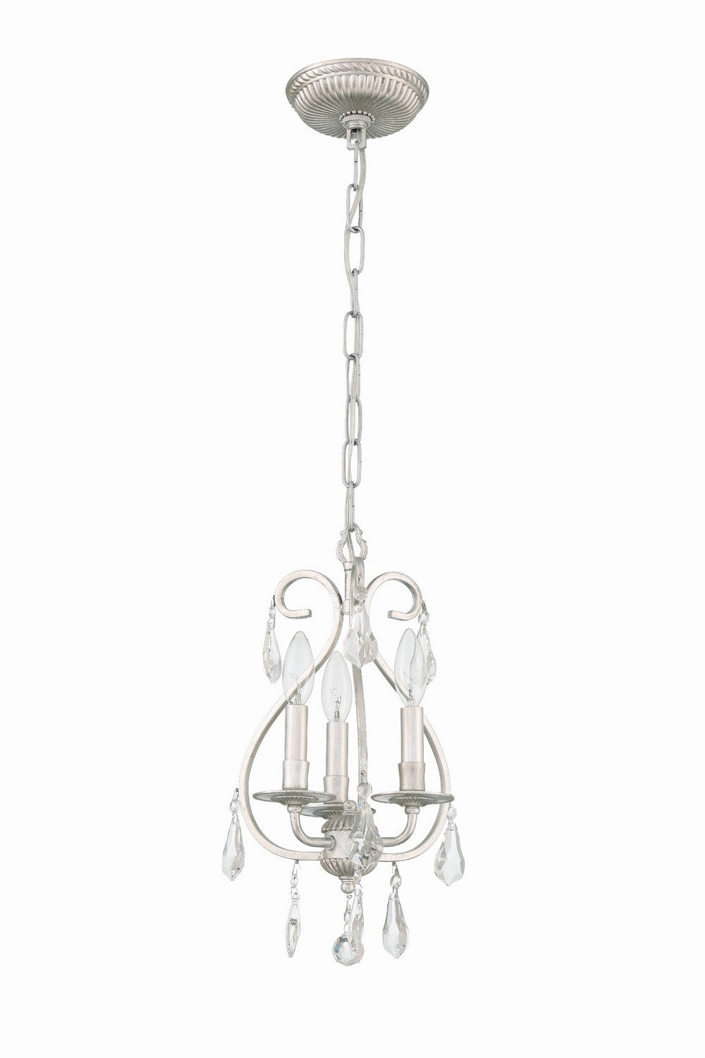 Crystorama - 5013-OS-CL-MWP - Three Light Mini Chandelier - Ashton - Olde Silver