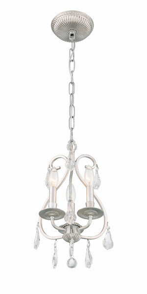 Crystorama - 5013-OS-CL-MWP - Three Light Mini Chandelier - Ashton - Olde Silver