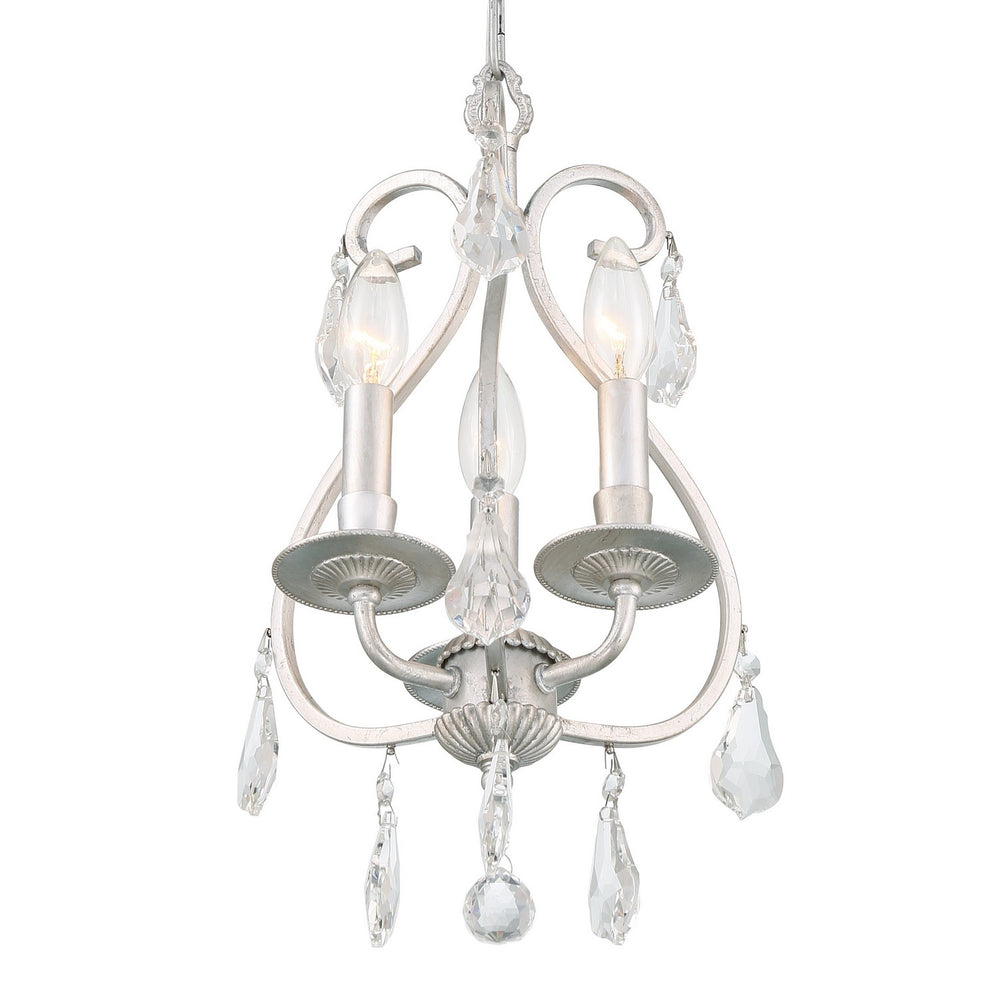 Crystorama - 5013-OS-CL-MWP - Three Light Mini Chandelier - Ashton - Olde Silver