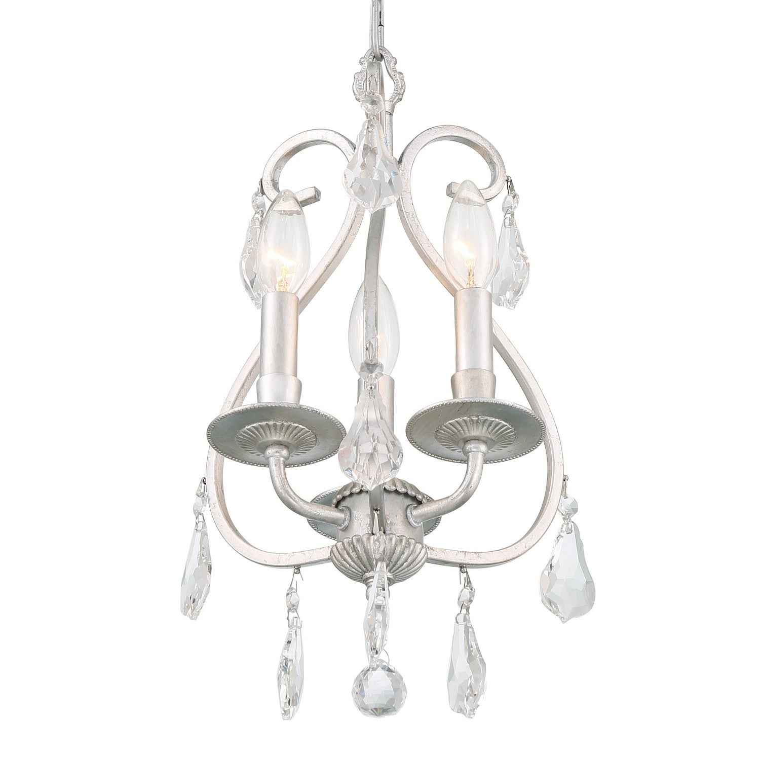 Crystorama - 5013-OS-CL-MWP - Three Light Mini Chandelier - Ashton - Olde Silver