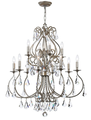 Crystorama - 5017-OS-CL-MWP - 12 Light Chandelier - Ashton - Olde Silver