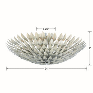 Crystorama - 507-SA - Six Light Flush Mount - Broche - Antique Silver