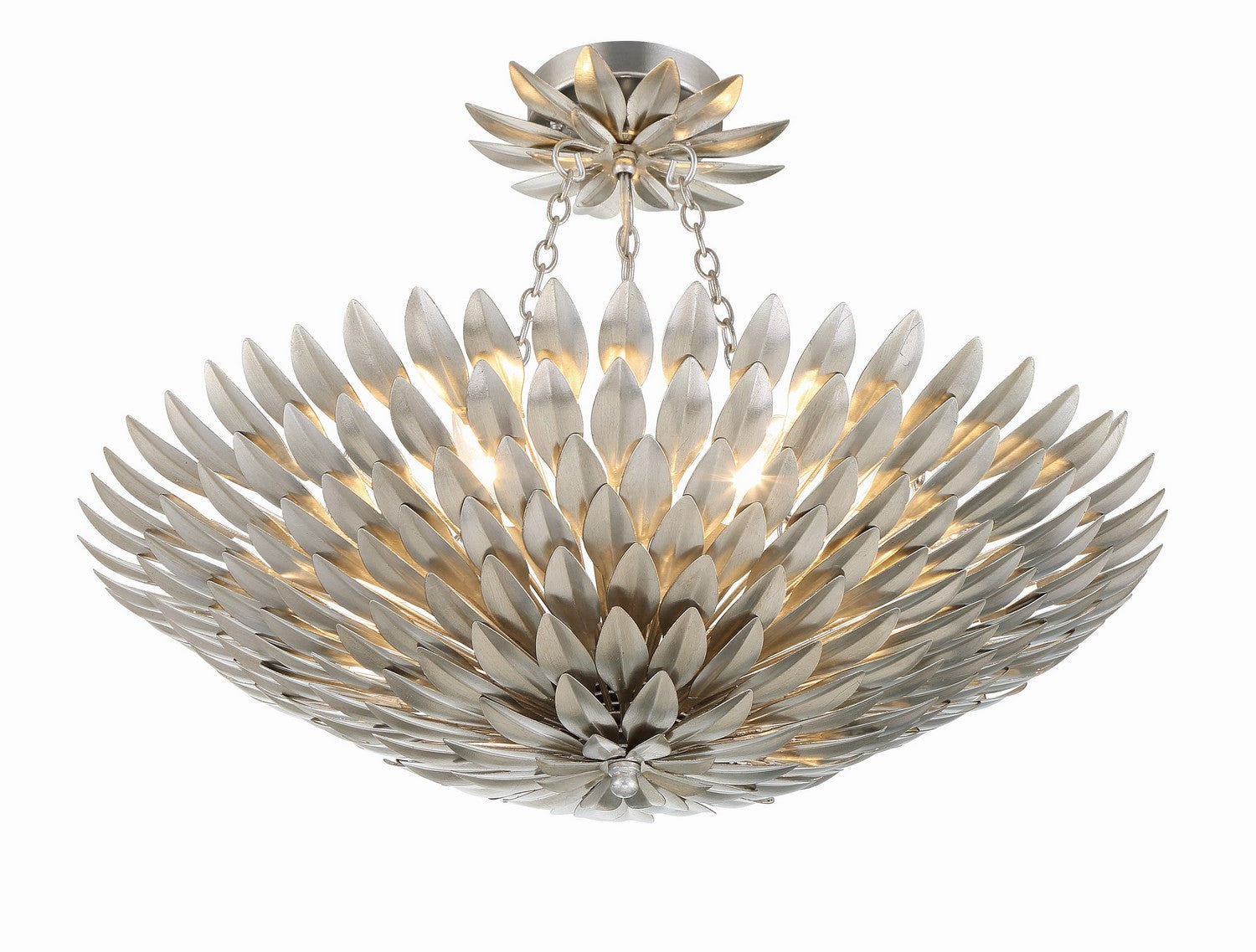 Crystorama - 517-SA - Six Light Chandelier - Broche - Antique Silver