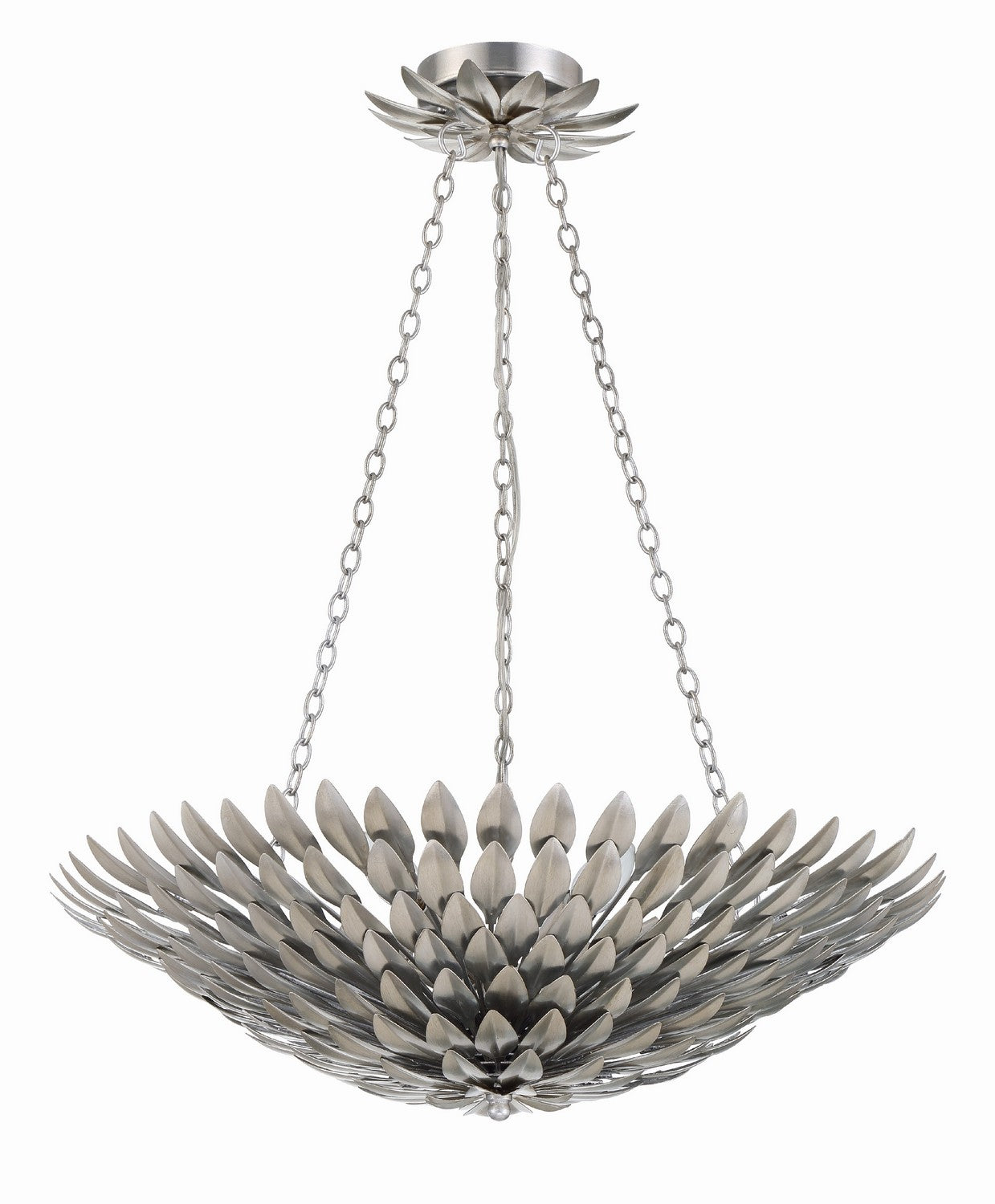 Crystorama - 517-SA - Six Light Chandelier - Broche - Antique Silver