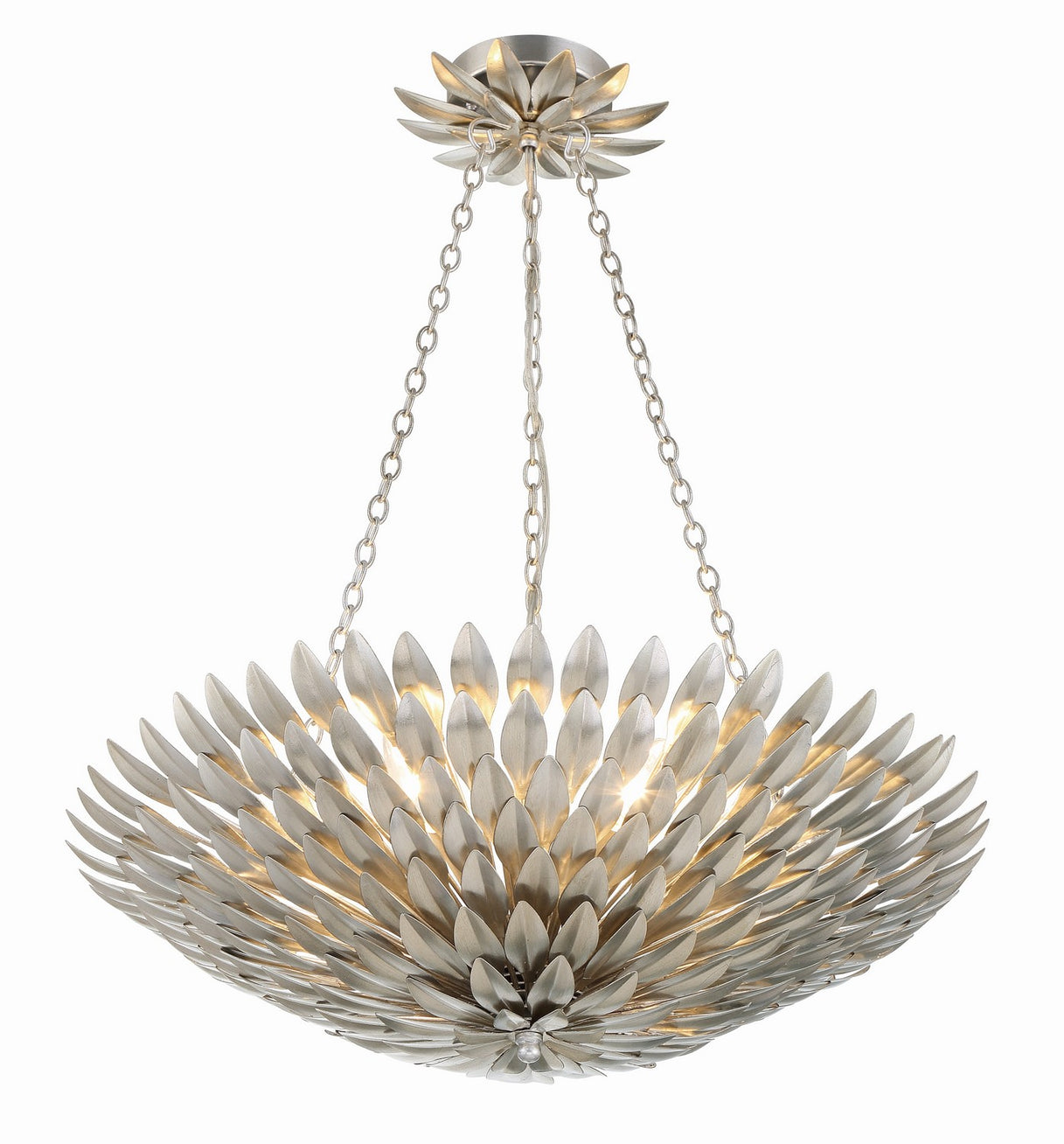 Crystorama - 517-SA - Six Light Chandelier - Broche - Antique Silver