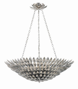 Crystorama - 519-SA - Eight Light Chandelier - Broche - Antique Silver