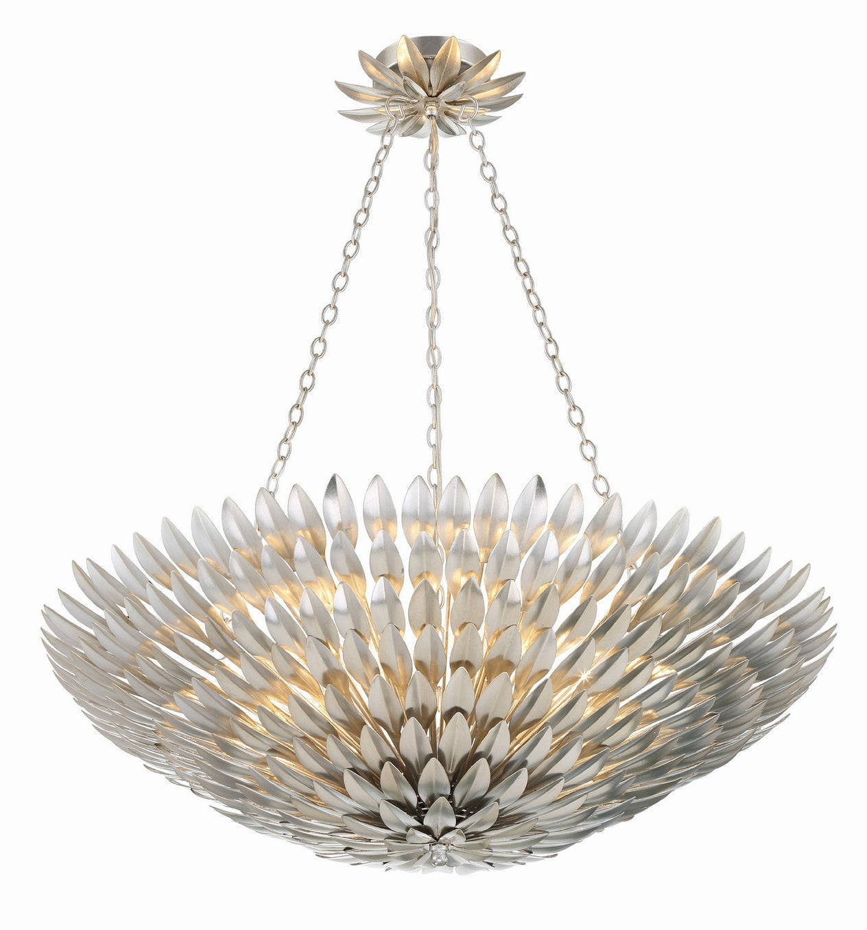 Crystorama - 519-SA - Eight Light Chandelier - Broche - Antique Silver