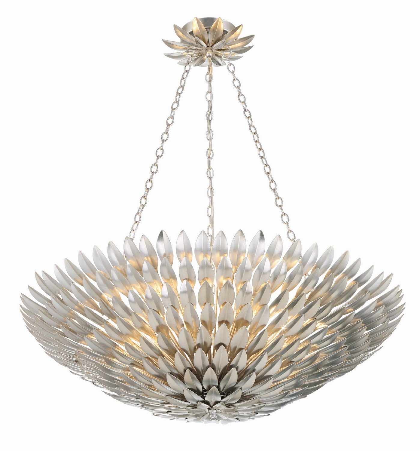 Crystorama - 519-SA - Eight Light Chandelier - Broche - Antique Silver