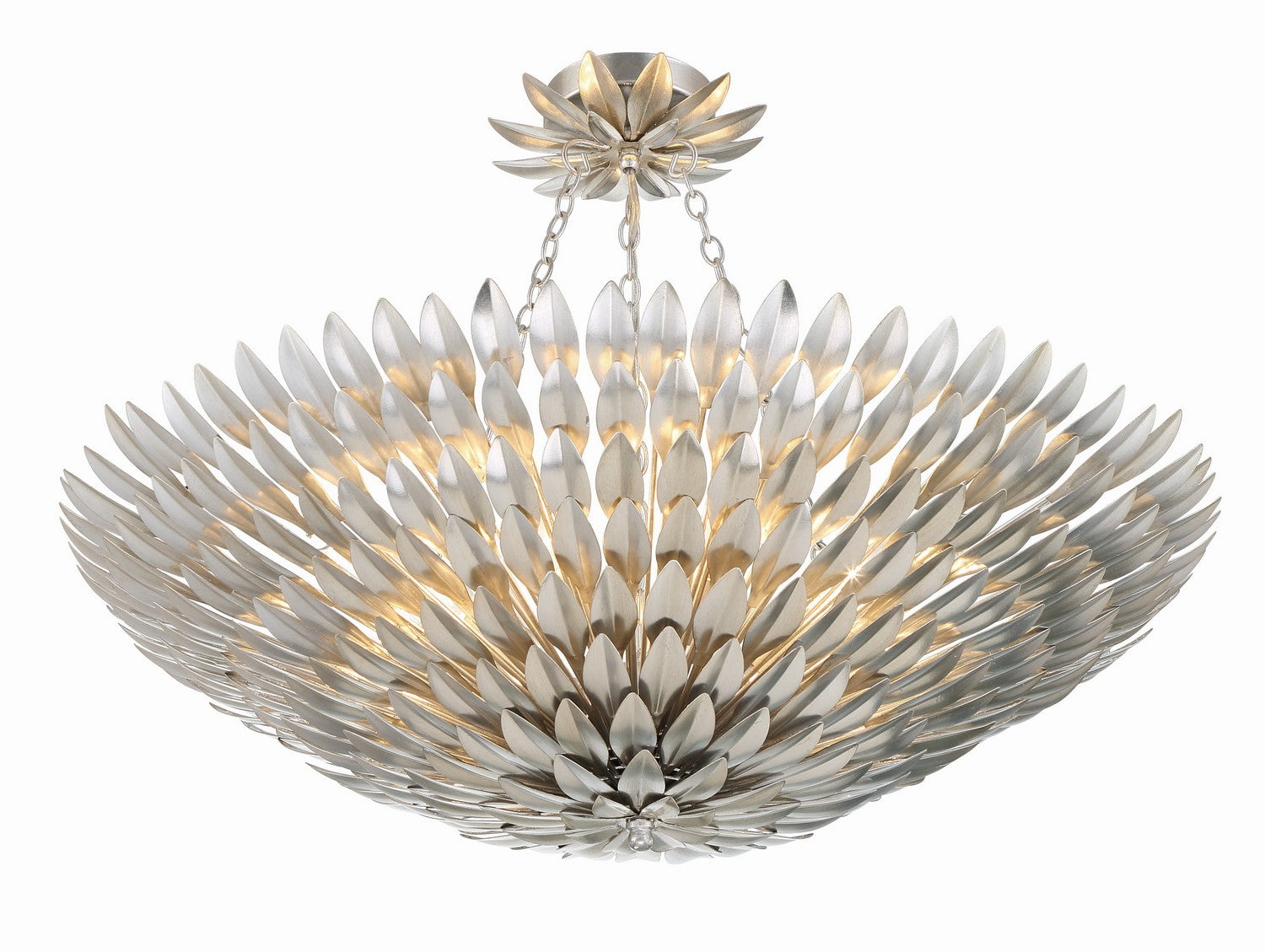 Crystorama - 519-SA_CEILING - Eight Light Semi Flush Mount - Broche - Antique Silver