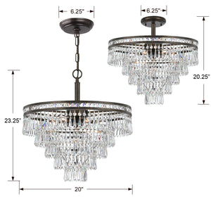 Crystorama - 5264-EB-CL-MWP - Seven Light Chandelier - Mercer - English Bronze