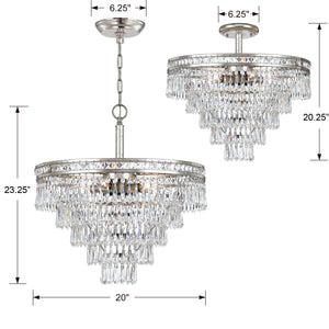 Crystorama - 5264-OS-CL-MWP - Seven Light Chandelier - Mercer - Olde Silver