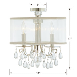 Crystorama - 5623-CH_CEILING - Three Light Semi Flush Mount - Hampton - Polished Chrome