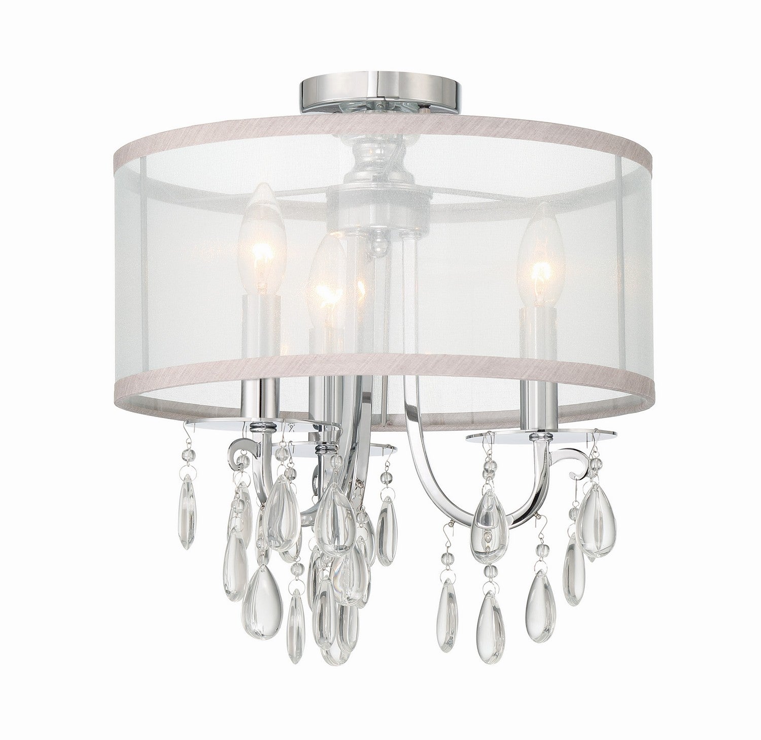 Crystorama - 5623-CH_CEILING - Three Light Semi Flush Mount - Hampton - Polished Chrome