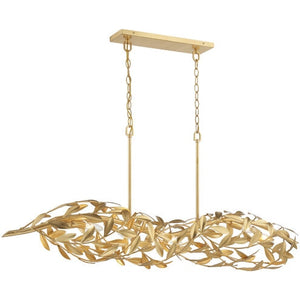 Crystorama - 567-GA - Six Light Linear Chandelier - Broche - Antique Gold