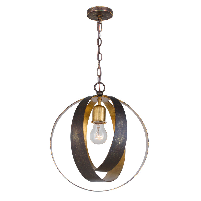 Crystorama - 580-EB-GA - One Light Mini Chandelier - Luna - English Bronze / Antique Gold