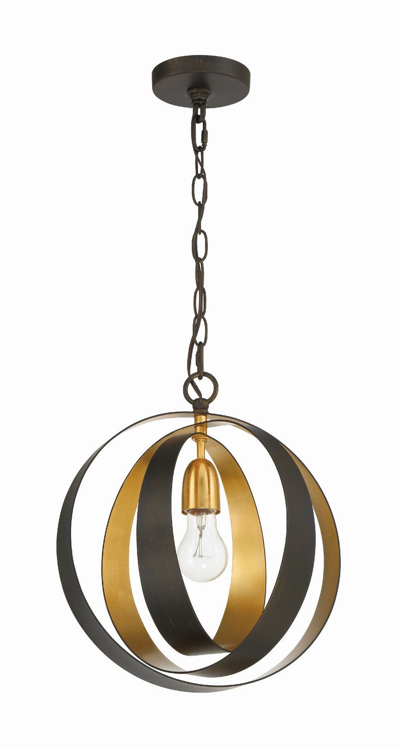 Crystorama - 580-EB-GA - One Light Mini Chandelier - Luna - English Bronze / Antique Gold