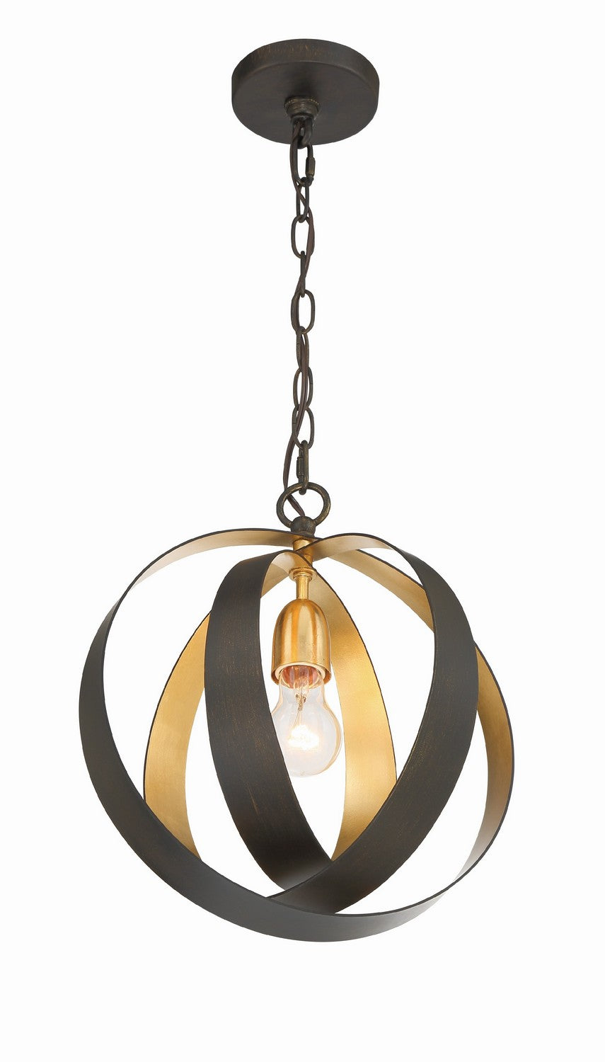 Crystorama - 580-EB-GA - One Light Mini Chandelier - Luna - English Bronze / Antique Gold