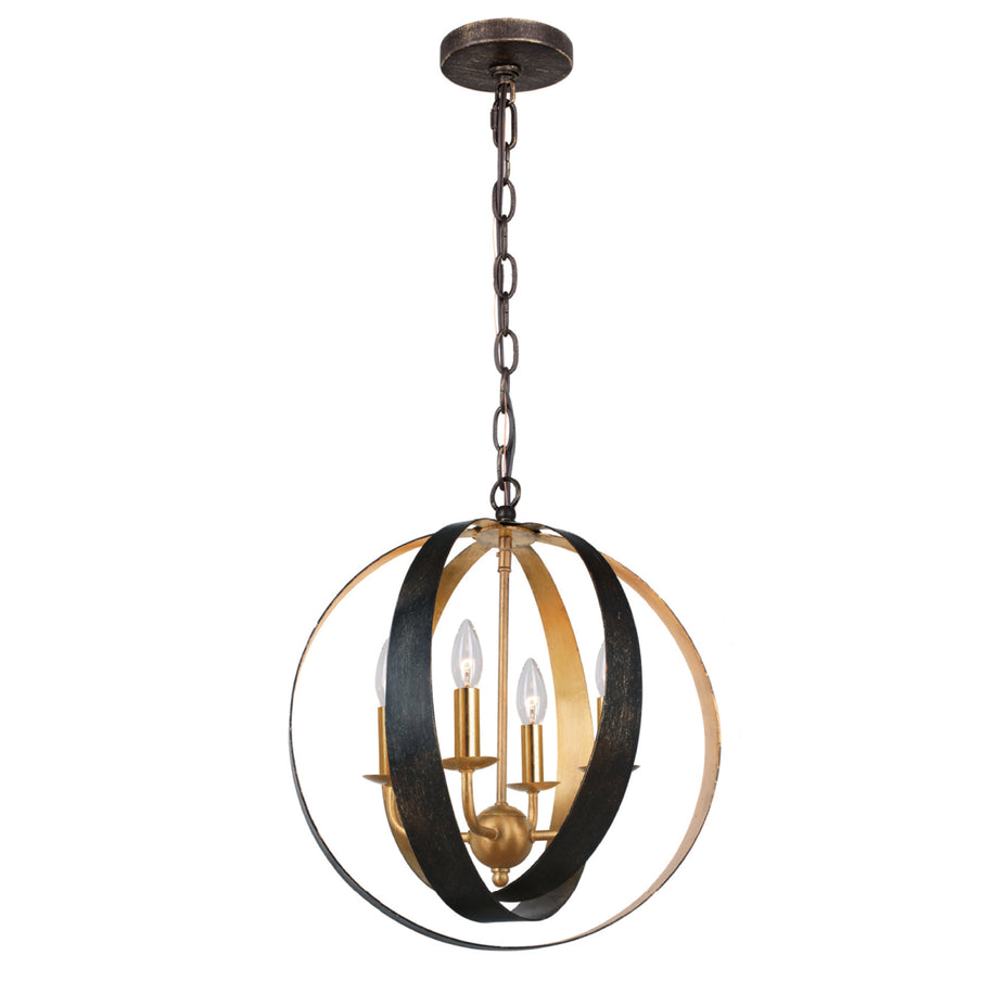 Crystorama - 584-EB-GA - Four Light Mini Chandelier - Luna - English Bronze / Antique Gold