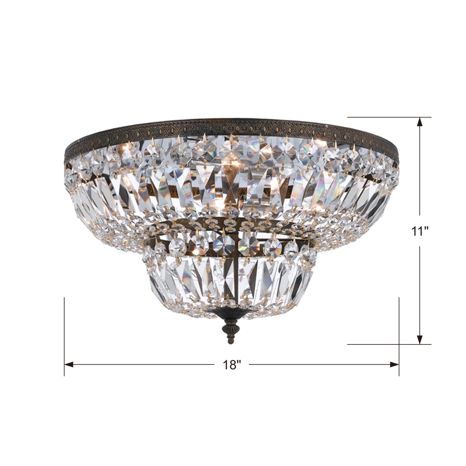 Crystorama - 718-EB-CL-MWP - Four Light Flush Mount - Ceiling Mount - English Bronze