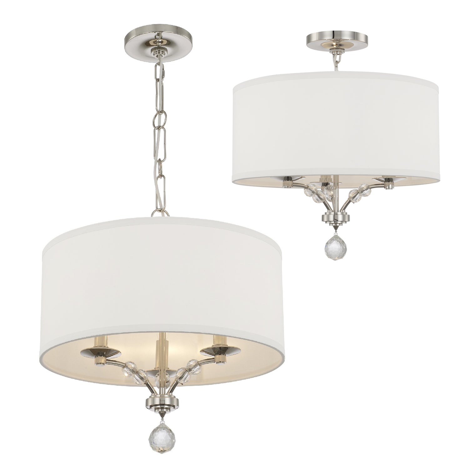 Crystorama - 8005-PN - Three Light Mini Chandelier - Mirage - Polished Nickel