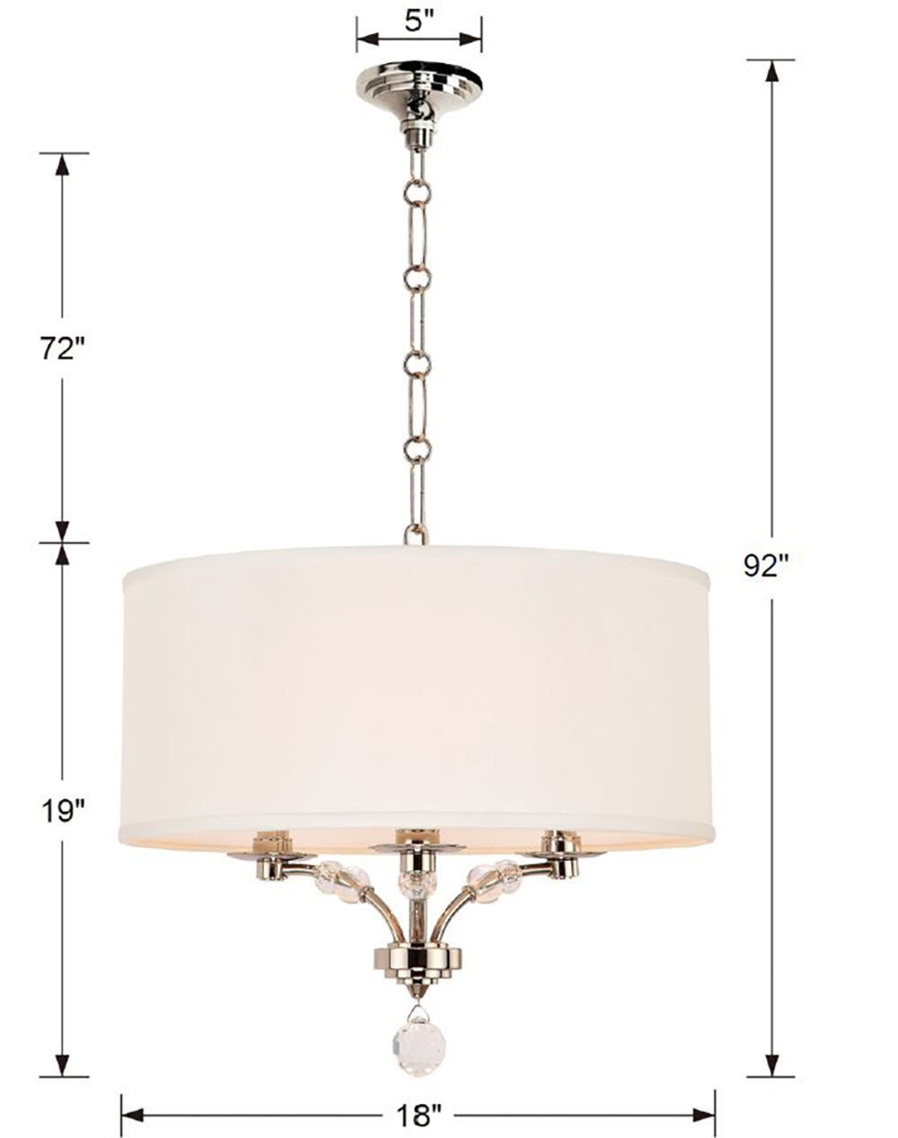 Crystorama - 8005-PN - Three Light Mini Chandelier - Mirage - Polished Nickel