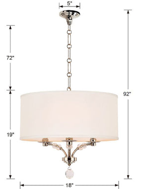 Crystorama - 8005-PN - Three Light Mini Chandelier - Mirage - Polished Nickel