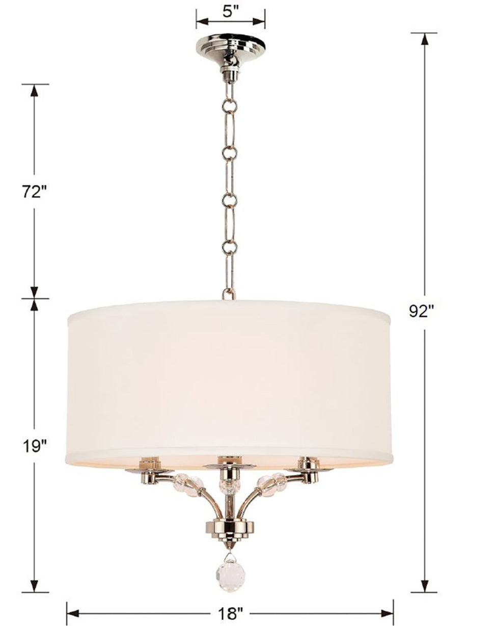 Crystorama - 8005-PN - Three Light Mini Chandelier - Mirage - Polished Nickel