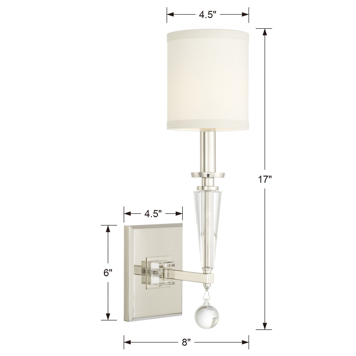 Crystorama - 8101-PN - One Light Wall Sconce - Paxton - Polished Nickel